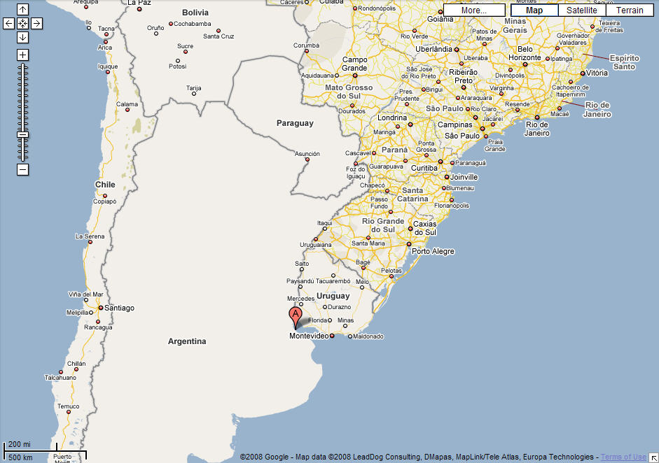 Google map of argentina